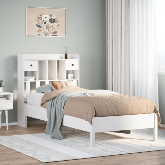 Berkfield Home Bookcase Bed without Mattress White 90x200 cm Solid Wood Pine - image 1