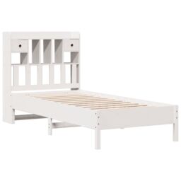 Berkfield Home Bookcase Bed without Mattress White 90x200 cm Solid Wood Pine - thumbnail 3