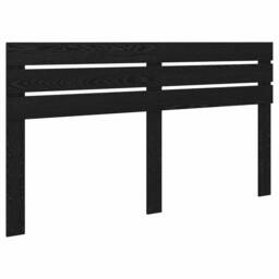 Berkfield Home Bed Frame with Headboard Black 200 x 200 cm Solid Pine Wood - thumbnail 6