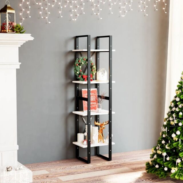 Berkfield Home 4-Tier Book Cabinet White 40x30x140 cm Solid Pine Wood - Size: 40 x 30 x 140 cm - image 1