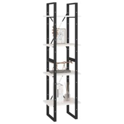 Berkfield Home 4-Tier Book Cabinet White 40x30x140 cm Solid Pine Wood - Size: 40 x 30 x 140 cm - thumbnail 4