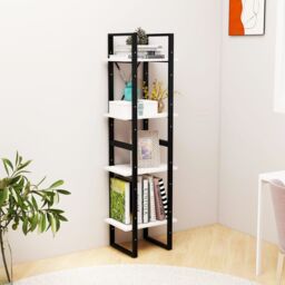 Berkfield Home 4-Tier Book Cabinet White 40x30x140 cm Solid Pine Wood - Size: 40 x 30 x 140 cm - thumbnail 3