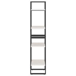 Berkfield Home 4-Tier Book Cabinet White 40x30x140 cm Solid Pine Wood - Size: 40 x 30 x 140 cm - thumbnail 6