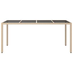Berkfield Home Garden Dining Table Beige 190x90x75 cm Poly Rattan - Size: 190 x 90 x 75 cm - thumbnail 3
