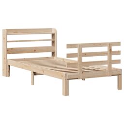Berkfield Home Bed Frame with Headboard without Mattress 90x200 cm in Brown - thumbnail 3
