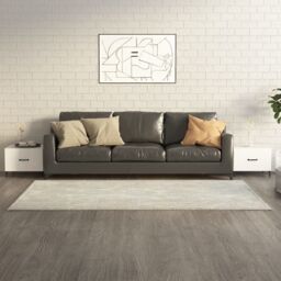 Berkfield Home Coffee Table with Metal Legs 2 pcs White 50x50x40 cm - Size: 50 x 50 x 40 cm - thumbnail 1