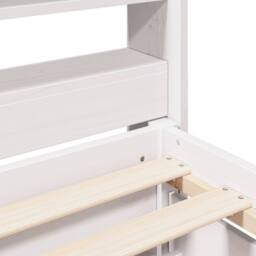 Berkfield Home Full Bed Frame without Mattress White 140x200 cm Solid Wood Pine - thumbnail 9