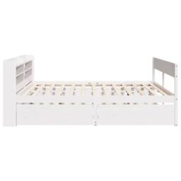 Berkfield Home Full Bed Frame without Mattress White 140x200 cm Solid Wood Pine - thumbnail 7