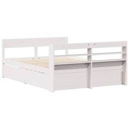 Berkfield Home Full Bed Frame without Mattress White 140x200 cm Solid Wood Pine - thumbnail 8