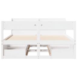 Berkfield Home Full Bed Frame without Mattress White 140x200 cm Solid Wood Pine - thumbnail 4