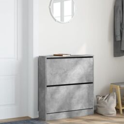 Berkfield Home Shoe Cabinet Concrete Grey 80x21x87.5 cm Engineered Wood - thumbnail 3