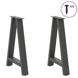 Berkfield Home Coffee Table Legs A-Shaped 2 pcs Anthracite¬†50x(72-73) cm Steel in Black - thumbnail 3