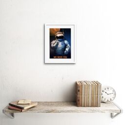 "Artery8 Wall Art Print NASA Space Job Advert We Need You Artwork Framed 9X7 Inch in White - Size: W7"" x H9""" - thumbnail 2