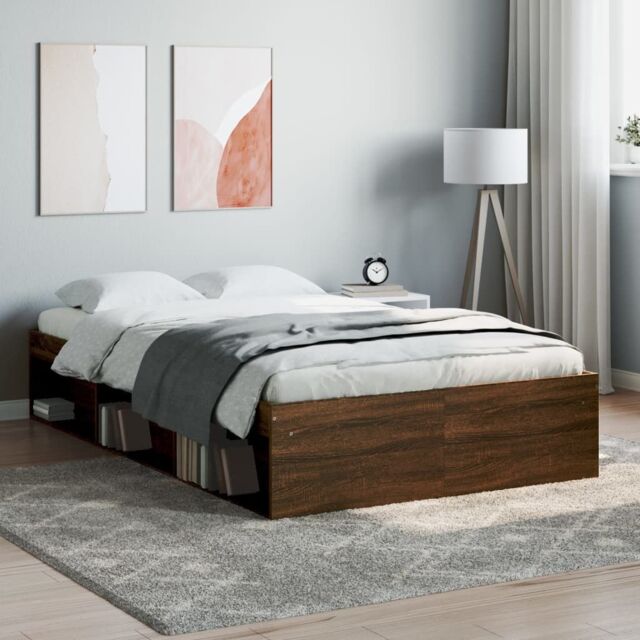Berkfield Home Bed Frame Brown Oak 120x200 cm - image 1