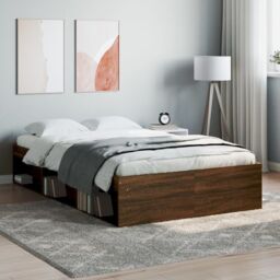 Berkfield Home Bed Frame Brown Oak 120x200 cm - thumbnail 1
