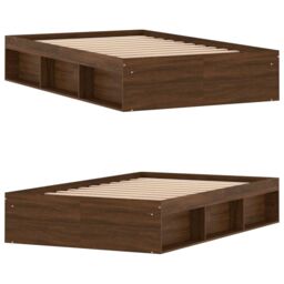 Berkfield Home Bed Frame Brown Oak 120x200 cm - thumbnail 4