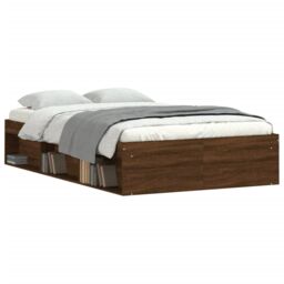 Berkfield Home Bed Frame Brown Oak 120x200 cm - thumbnail 3