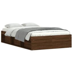 Berkfield Home Bed Frame Brown Oak 120x200 cm - thumbnail 2