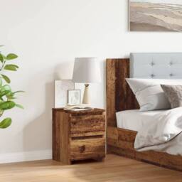 Berkfield Home Bedside Cabinet¬†Old Wood 30x30x40 cm Engineered Wood in Brown - Size: 30 x 30 x 40 cm