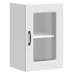Berkfield Home Kitchen Wall Cabinet with Glass Door Kalmar White Engineered Wood - thumbnail 3