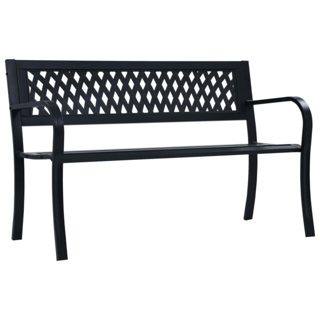 Berkfield Home Garden Bench 125 cm Black Steel - image 1