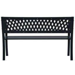 Berkfield Home Garden Bench 125 cm Black Steel - thumbnail 4