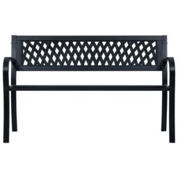 Berkfield Home Garden Bench 125 cm Black Steel - thumbnail 2