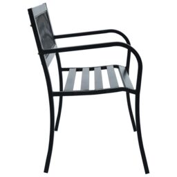 Berkfield Home Garden Bench 125 cm Black Steel - thumbnail 3