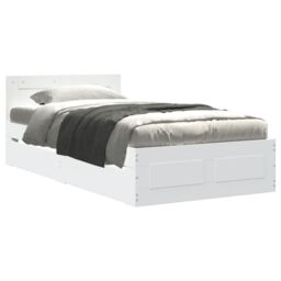 Berkfield Home Bed Frame with Headboard without Mattress White 100x200 cm - thumbnail 2