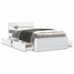 Berkfield Home Bed Frame with Headboard without Mattress White 100x200 cm - thumbnail 4