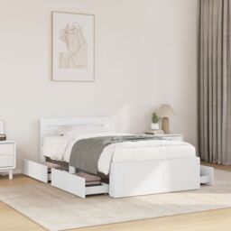Berkfield Home Bed Frame with Headboard without Mattress White 100x200 cm - thumbnail 1