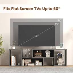 Havendro Grey 2Pcs Modern Minimalist Console TV Entertainment Stand - thumbnail 3