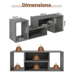 Havendro Grey 2Pcs Modern Minimalist Console TV Entertainment Stand - thumbnail 2