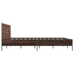 Berkfield Home Durable Bed Frame without Mattress Brown Oak 120x200 cm - Size: Small Double - thumbnail 5