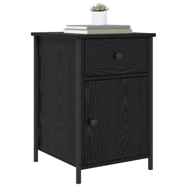 Berkfield Home Gorgeous Bedside Cabinets 2 pcs Black Oak 40x42x60 cm Engineered Wood - Size: 40 x 42 x 60 cm - image 1