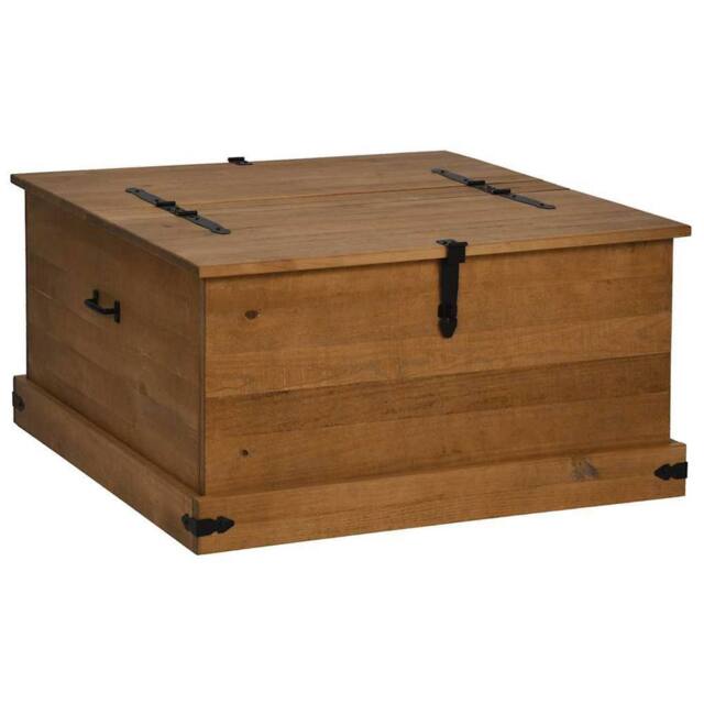 Berkfield Home Storage Chest HALDEN 91x91x47 cm Solid Wood Pine in Brown - Size: 91 x 91 x 47 cm - image 1