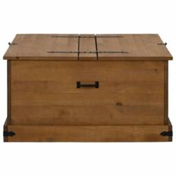 Berkfield Home Storage Chest HALDEN 91x91x47 cm Solid Wood Pine in Brown - Size: 91 x 91 x 47 cm - thumbnail 4