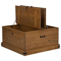 Berkfield Home Storage Chest HALDEN 91x91x47 cm Solid Wood Pine in Brown - Size: 91 x 91 x 47 cm - thumbnail 6