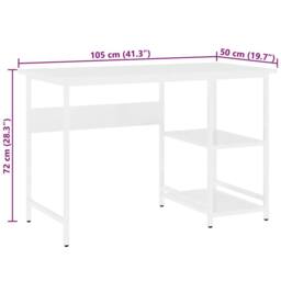 Berkfield Home Modern Computer Desk White 105x55x72 cm MDF & Metal - Size: 105 x 55 x 72 cm - thumbnail 7