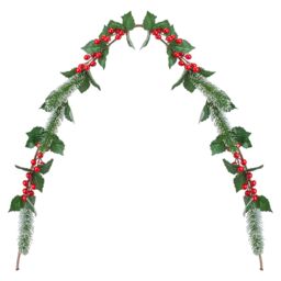 VFM e-Store Christmas Red Berry Pine Holly Garland Decoration X 1 150cm Red, Green
