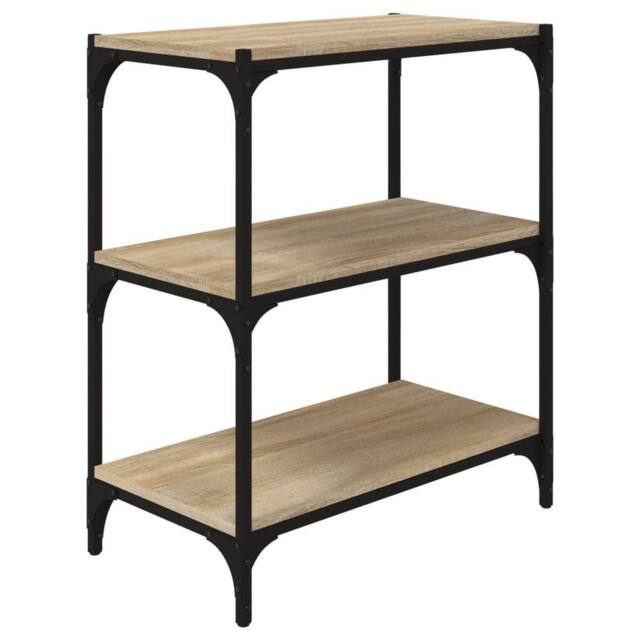 Berkfield Home Book Cabinet Sonoma Oak 60x33x70.5 cm Engineered Wood & Steel in Brown - image 1