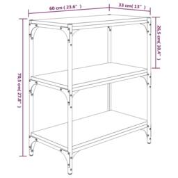 Berkfield Home Book Cabinet Sonoma Oak 60x33x70.5 cm Engineered Wood & Steel in Brown - thumbnail 9