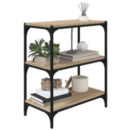 Berkfield Home Book Cabinet Sonoma Oak 60x33x70.5 cm Engineered Wood & Steel in Brown - thumbnail 4