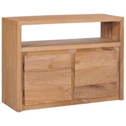 Berkfield Home Sideboard 80x30x60 cm Solid Teak Wood in Brown - Size: 80 x 30 x 60 cm