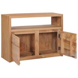 Berkfield Home Sideboard 80x30x60 cm Solid Teak Wood in Brown - Size: 80 x 30 x 60 cm - thumbnail 2