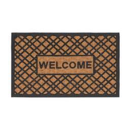 Kukoon Front Door Mat Natural Coir Dirt Catching Rug - Welcome in Beige - Size: 45 cm x 70 cm - thumbnail 1