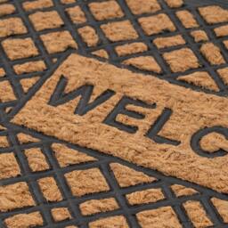 Kukoon Front Door Mat Natural Coir Dirt Catching Rug - Welcome in Beige - Size: 45 cm x 70 cm - thumbnail 3