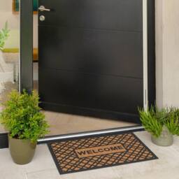 Kukoon Front Door Mat Natural Coir Dirt Catching Rug - Welcome in Beige - Size: 45 cm x 70 cm - thumbnail 2