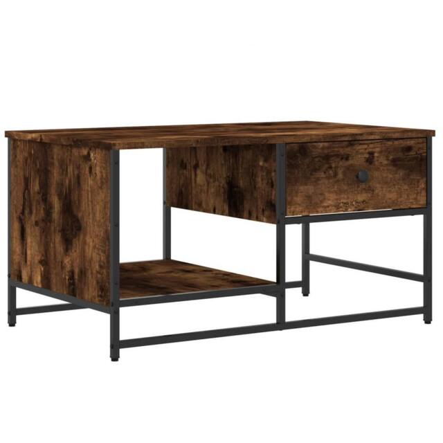 Berkfield Home Coffee Table Smoked Oak 85.5x51x45 cm Engineered Wood in Brown - image 1