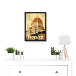 Artery8 Florence Italy Basilica Santa Maria Fiore A4 Artwork Framed Wall Art Print in Black - thumbnail 2